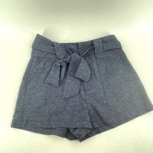 Jealous Tomato Women's Blue Cotton Denim Pull On Shorts Size Small Tie Belt